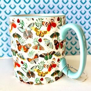 Botanical Butterflies Flowers Leaves Ceramic Mug